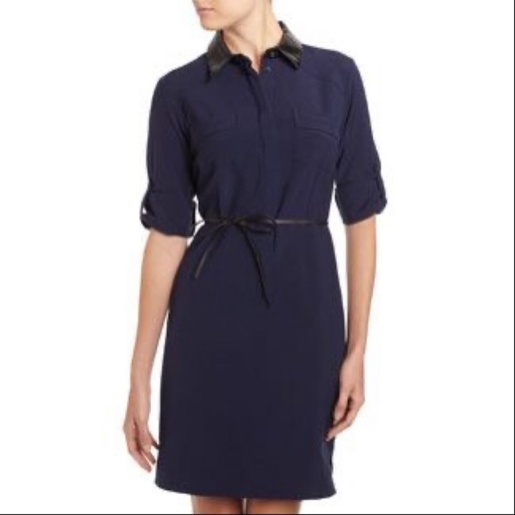 NWT Shargano Tan Belted Shirt Dress - Picture 2 of 6